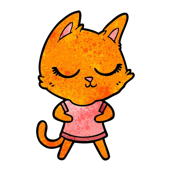 Vector Ilustración Calma Gato Dibujos Animados — Archivo Imágenes Vectoriales