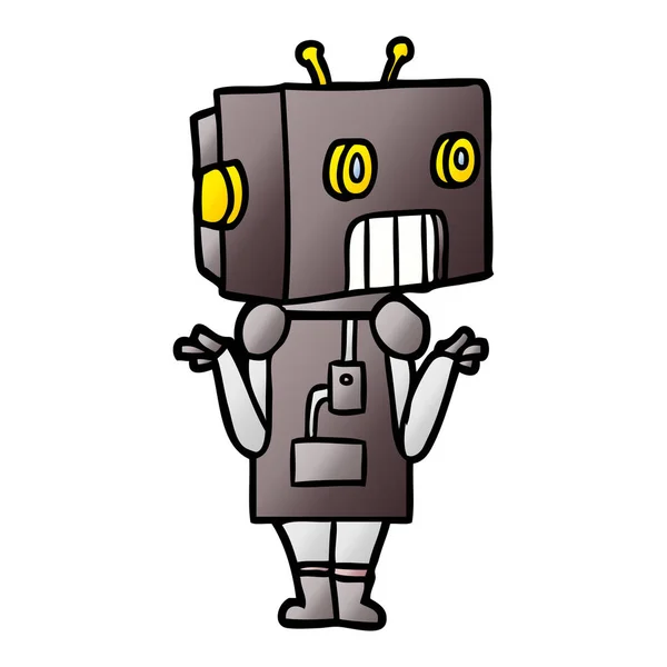 Vektor Illustration Tecknad Robot — Stock vektor