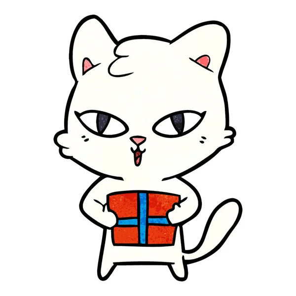 漫画猫のベクトル図 — ストックベクタ