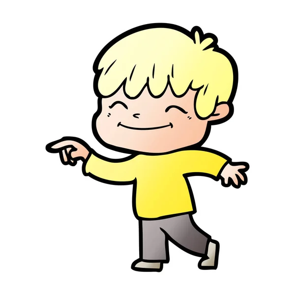 Векторна Ілюстрація Мультфільму Щасливий Хлопчик — стоковий вектор