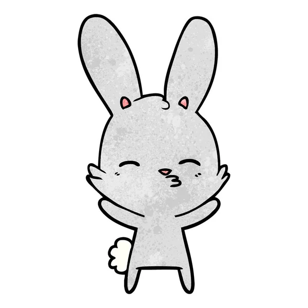 Illustration Vectorielle Dessin Animé Lapin Curieux — Image vectorielle