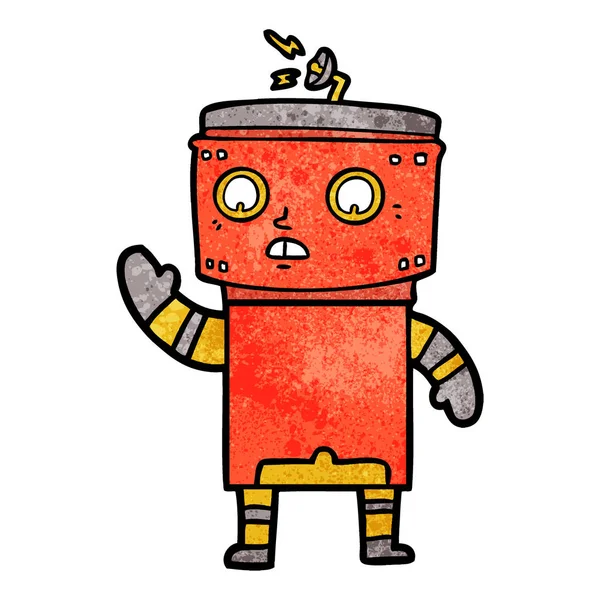 Vektor Illustration Tecknad Robot — Stock vektor