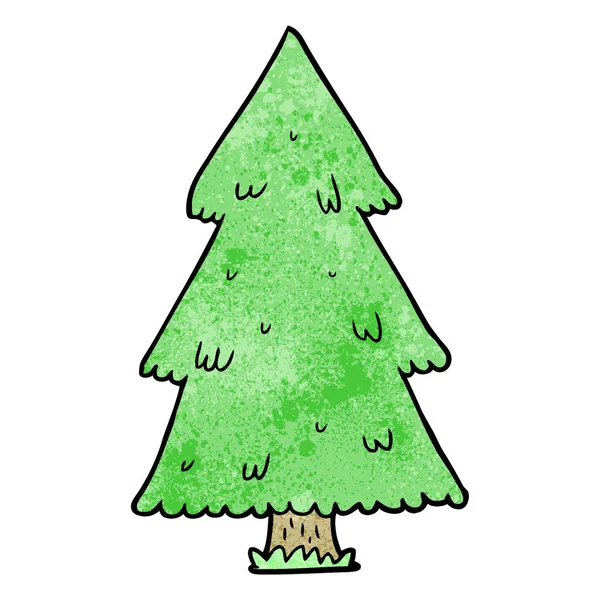 漫画クリスマスツリーのベクトルイラスト — ストックベクタ