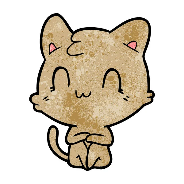 Illustration Vectorielle Dessin Animé Chat Heureux — Image vectorielle