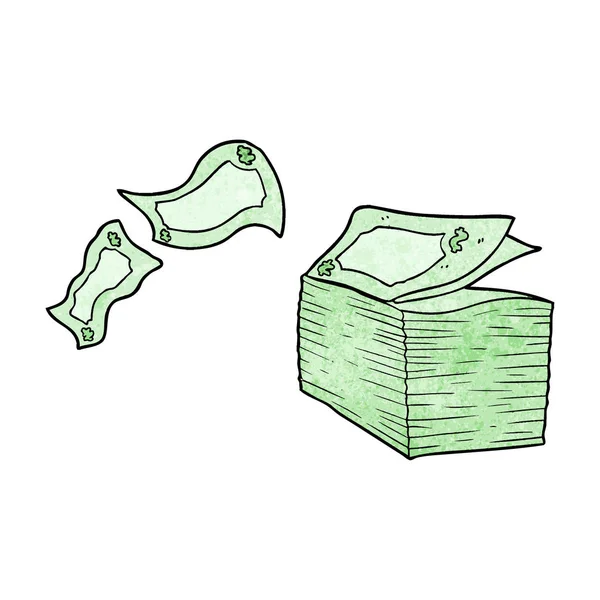 Dinheiro Dos Desenhos Animados Soprando — Vetor de Stock