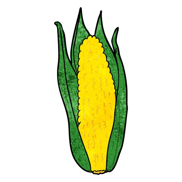 Vektorové Ilustrace Kreslené Bio Kukuřice — Stockový vektor