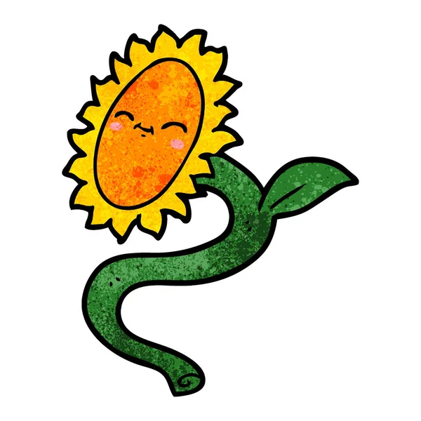 Vector Illustration Cartoon Sunflower — Stock Vector