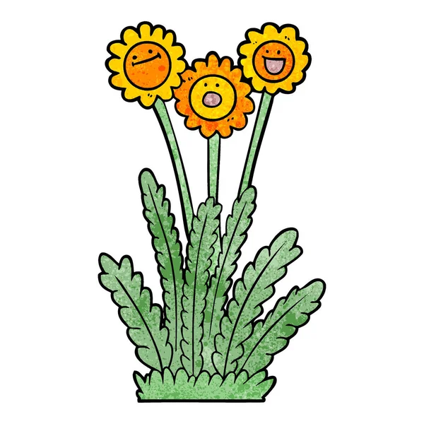 Ilustração Vetorial Flores Desenhos Animados —  Vetores de Stock