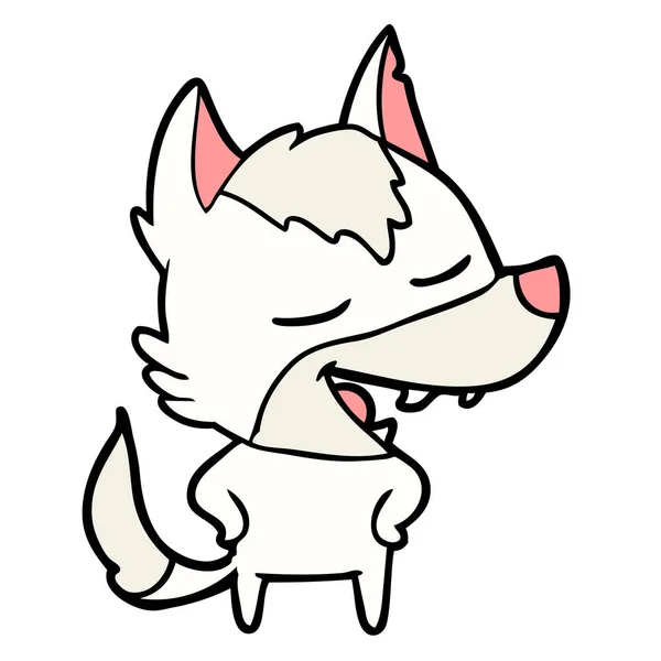 漫画のオオカミのベクトル図 — ストックベクタ
