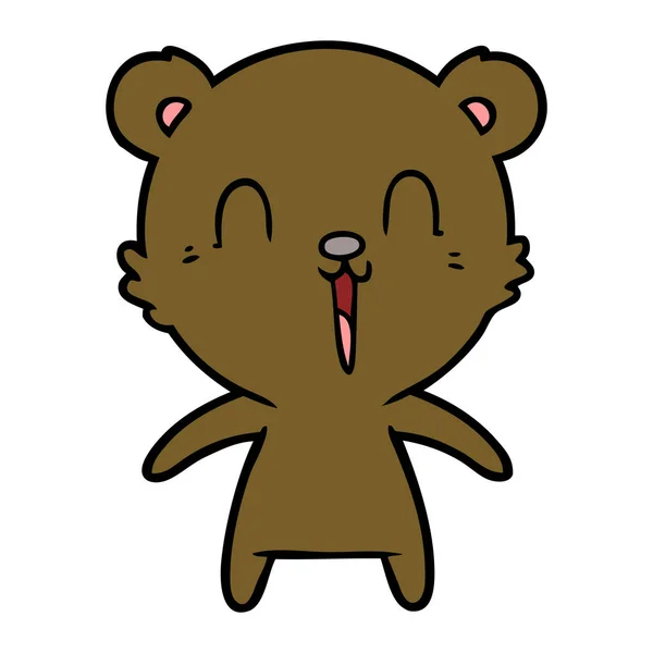 Feliz Rir Urso Dos Desenhos Animados —  Vetores de Stock
