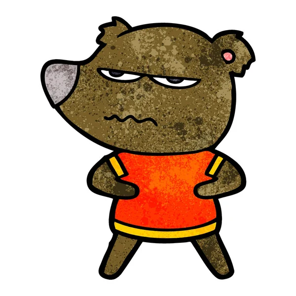 Vectorillustratie Van Geërgerd Bear Cartoon — Stockvector