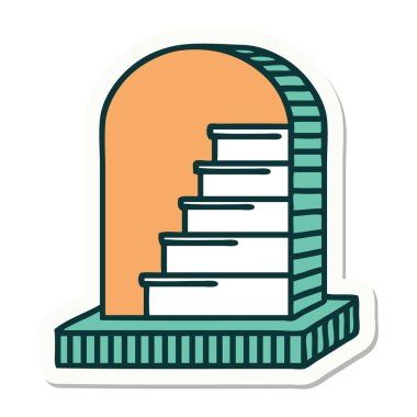 Mezar taşının geleneksel stiliyle dövme çıkartması.