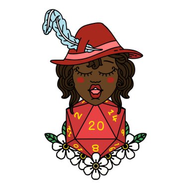 Retro Dövme Tarzı 20 zarlı insan ozanı