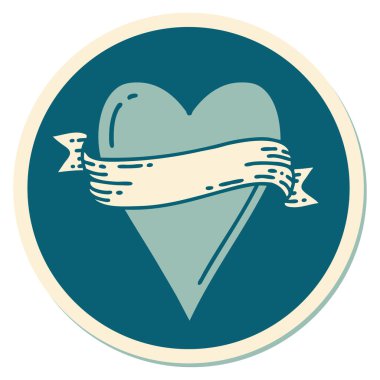 Geleneksel kalp ve bayrak stiliyle dövme çıkartması