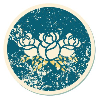 Bir buket çiçeğin sembolik dövmeli resmi.