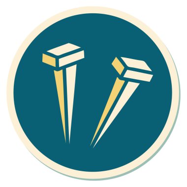 Geleneksel demir çivi stili dövme çıkartması