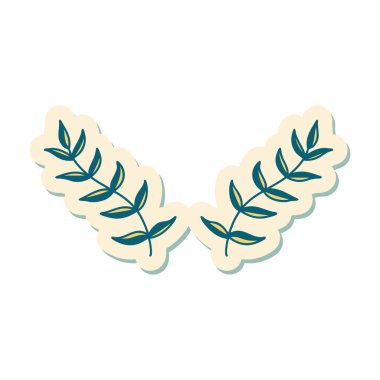 Yaprakların geleneksel stiliyle dövme çıkartması