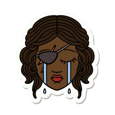 Ağlayan insan haylaz karakterinin çıkartması.