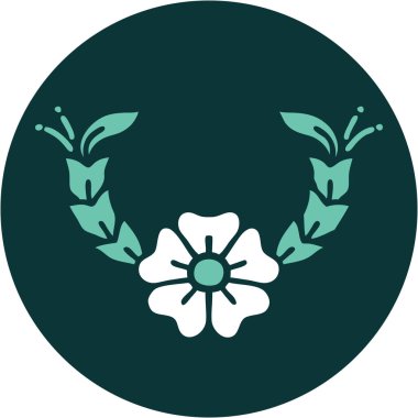 Dekoratif bir çiçeğin ikonik dövme şekli