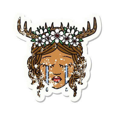 Retro Dövme Tarzı Ağlayan İnsan Druid