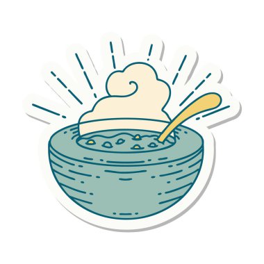 Dövme stili bir çorba kasesi çıkartması.