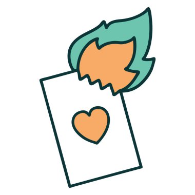 Yanan bir kartın ikonik dövme tarzı görüntüsü