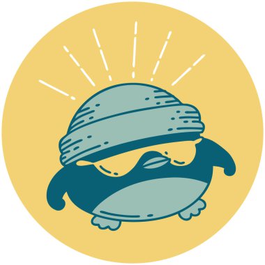 Dövme stili simgesi. Güzel Robin.