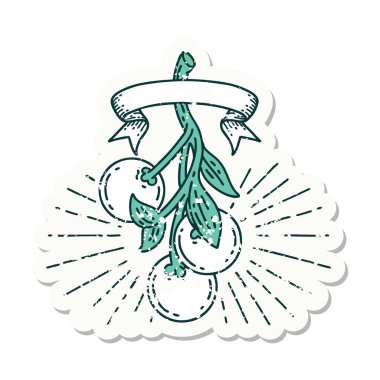 Eski bir dövme stili ökse otu meyvesi çıkartması.