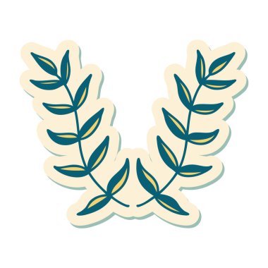 Geleneksel defne stili dövme çıkartması