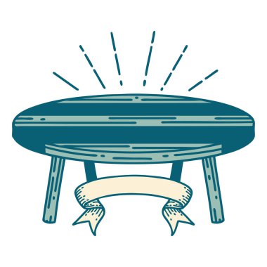 Dövme stili ahşap masalı parşömen.