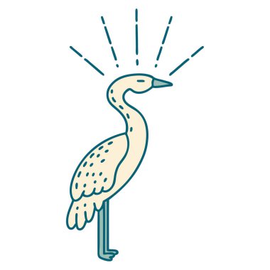 Geleneksel dövme stili leylek resmi