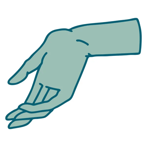 手の象徴的なタトゥースタイルのイメージ — ストックベクタ