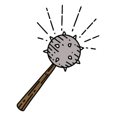 Geleneksel dövme stili ortaçağ topuzu.