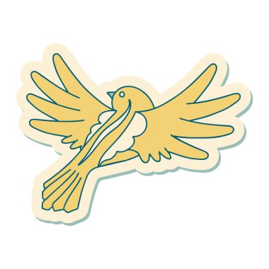 Geleneksel bir uçan kuş stili dövme çıkartması.