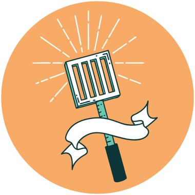 Dövme stili mutfak spatulasının simgesi