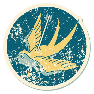 Bir kırlangıcın sembolik dövmeli görüntüsü