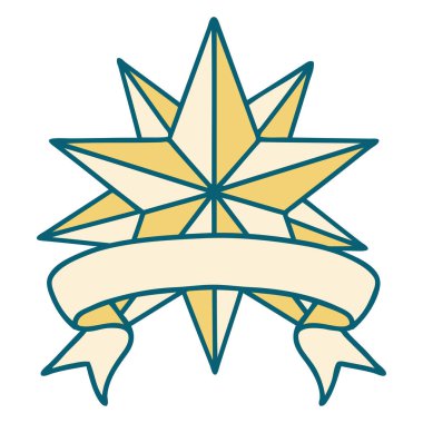 Yıldızlı geleneksel dövme.