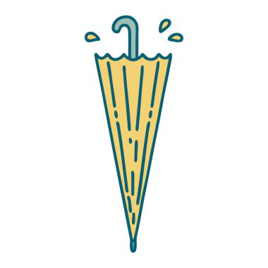 kapalı bir şemsiyenin ikonik dövme biçimi