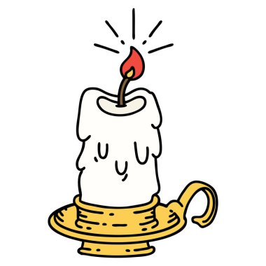 Geleneksel dövme stili ürkünç erimiş mum çizimi