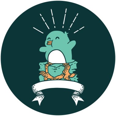 Dövme stili penguen simgesi