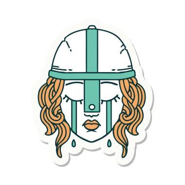 Ağlayan bir insan dövüşçüsünün çıkartması