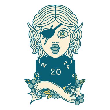 Retro Dövme Tarzı 20 zarlı haydut elf