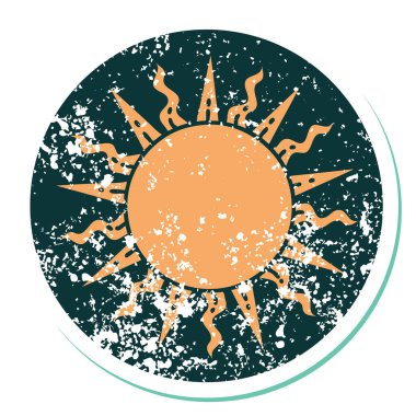 Güneşin sembolik dövmeli görüntüsü