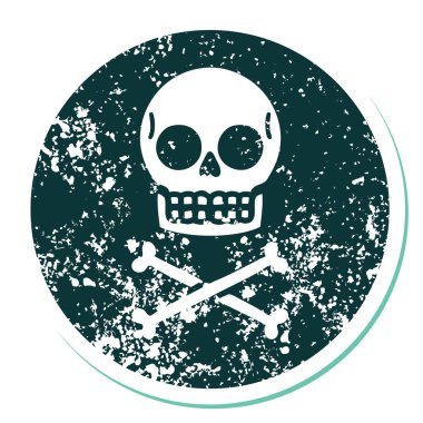 Bir kafatasının sembolik depresif dövme görüntüsü