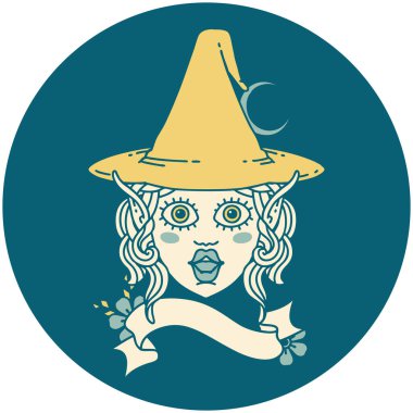 Retro Dövme Biçimli elf karakter yüzü