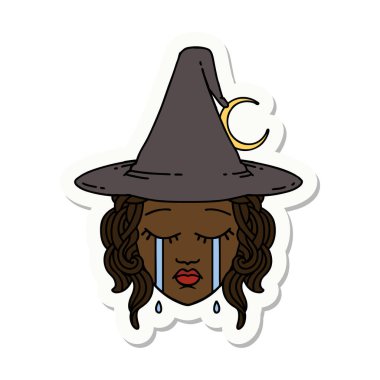 Ağlayan insan cadı karakterinin çıkartması.