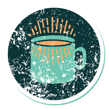 Kahve fincanının sembolik dövmeli görüntüsü