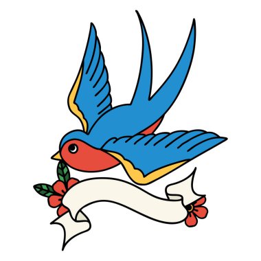 Kırlangıç sancağıyla geleneksel dövme