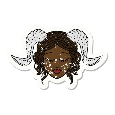 Retro Dövme Biçimi tiefling karakter yüzü