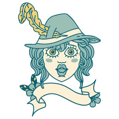 Retro Dövme Tarzı İnsan Ozan karakter yüzü